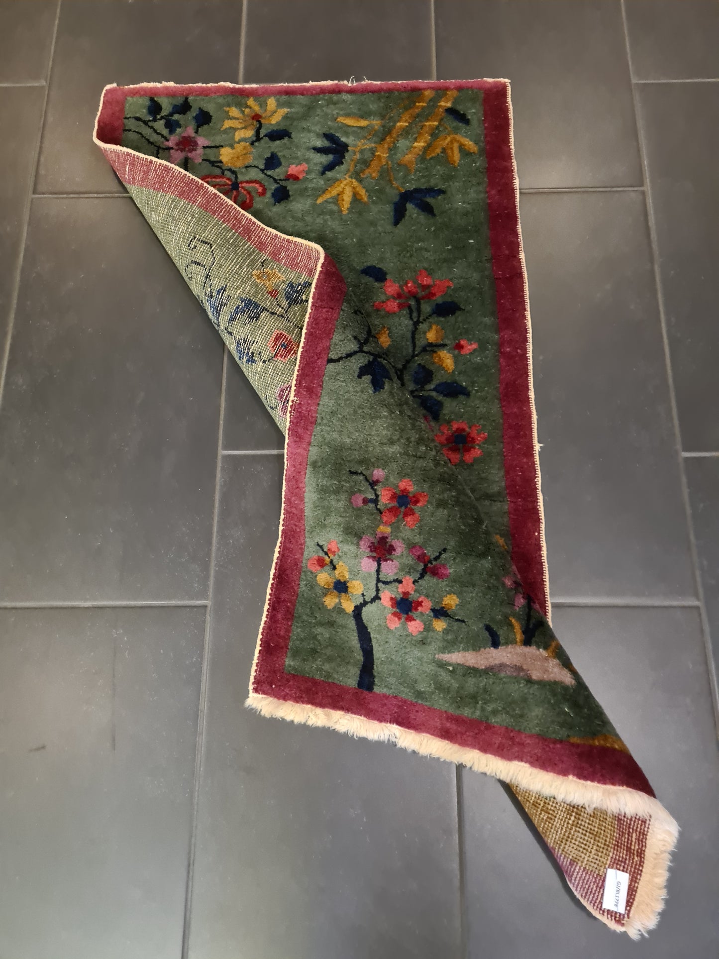 Handgeknüpfter Orientteppich China Peking Antiker Teppich art déco 117x63cm