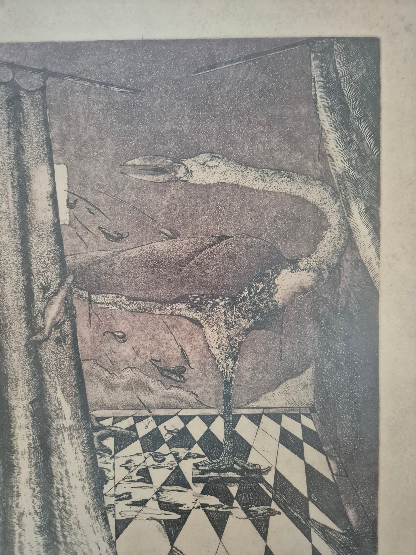 Abstrakte Radierung, Roger Van Akelyen (geb. 1948) „De Spelbreker“