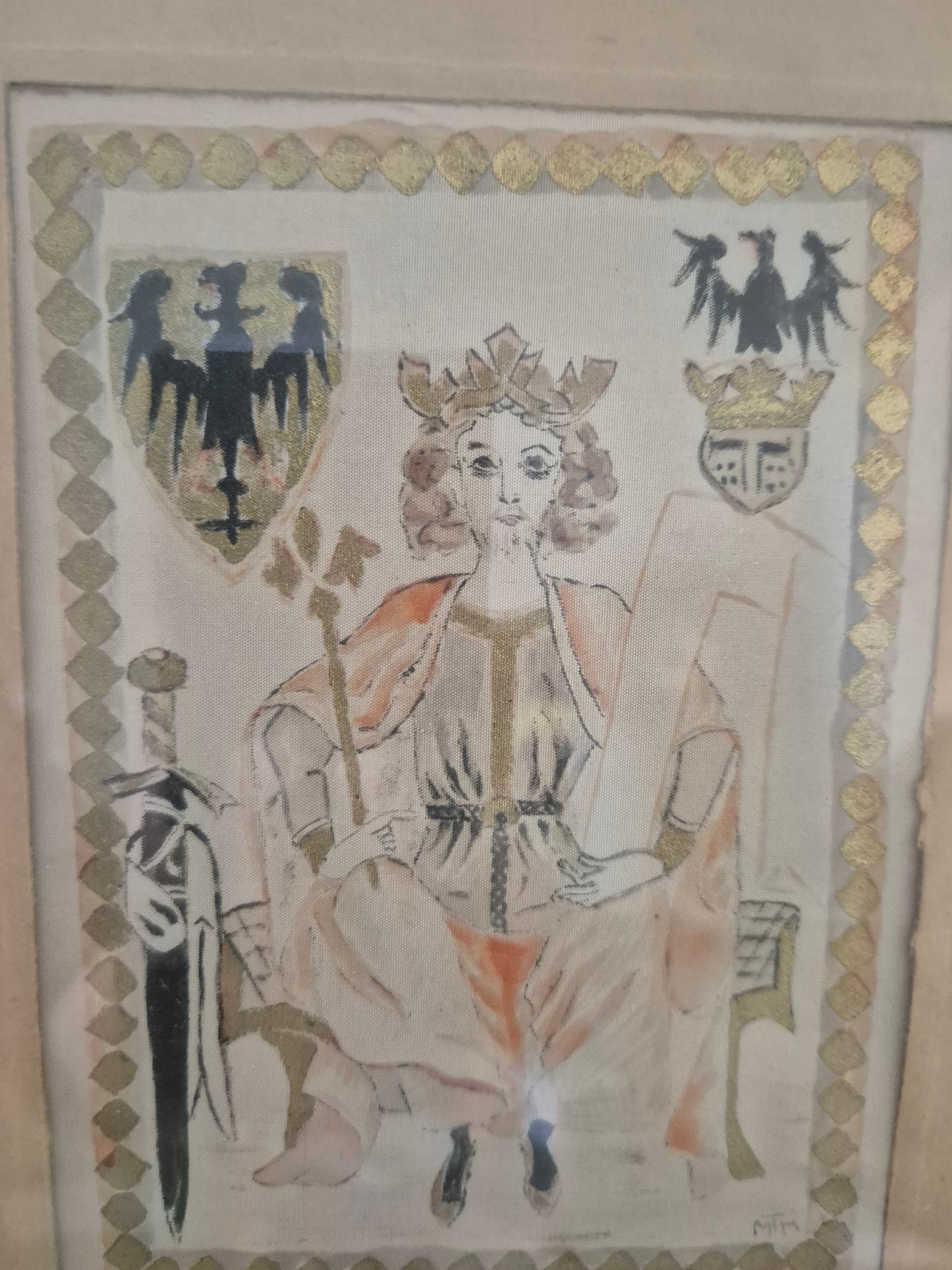 Kaiser Heinrich VI. auf dem Thron, Grafik auf Leinwand 27x36cm