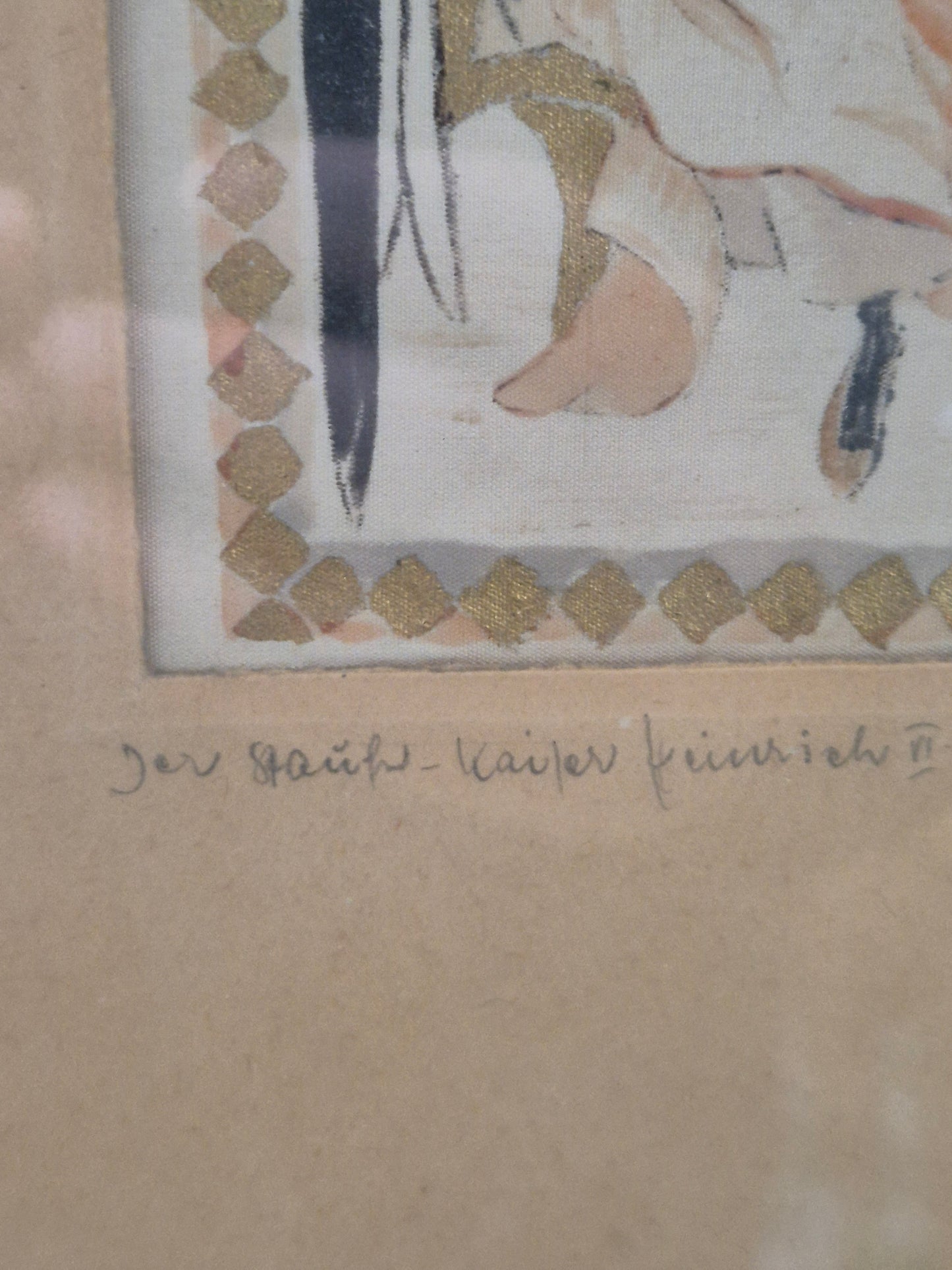 Kaiser Heinrich VI. auf dem Thron, Grafik auf Leinwand 27x36cm