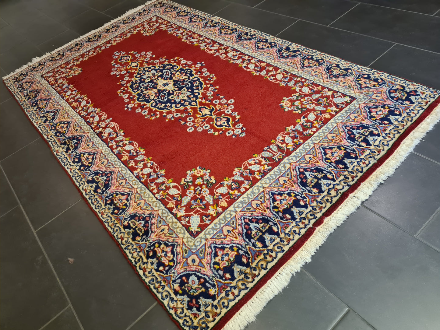 Perserteppich Orientteppich Handgeknüpfter Teppich Kirman Laver 234x135cm
