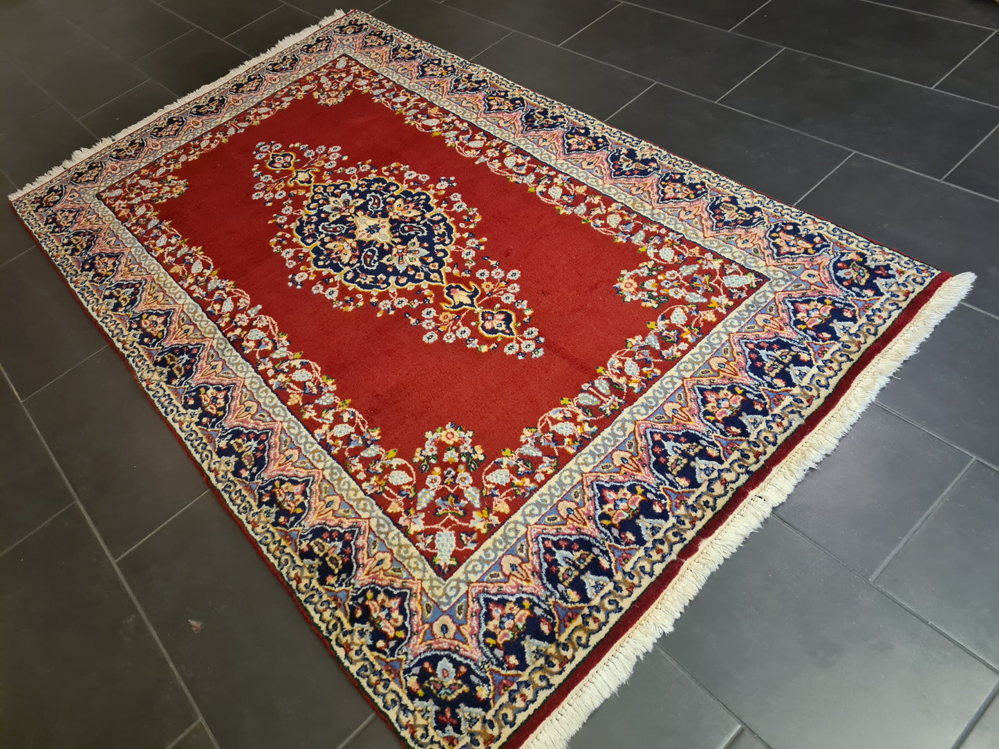 Perserteppich Orientteppich Handgeknüpfter Teppich Kirman Laver 234x135cm
