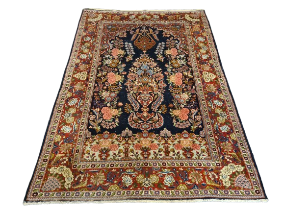 Perserteppich Orientteppich Handgeknüpfer Teppich Keshan Kork 179x125cm