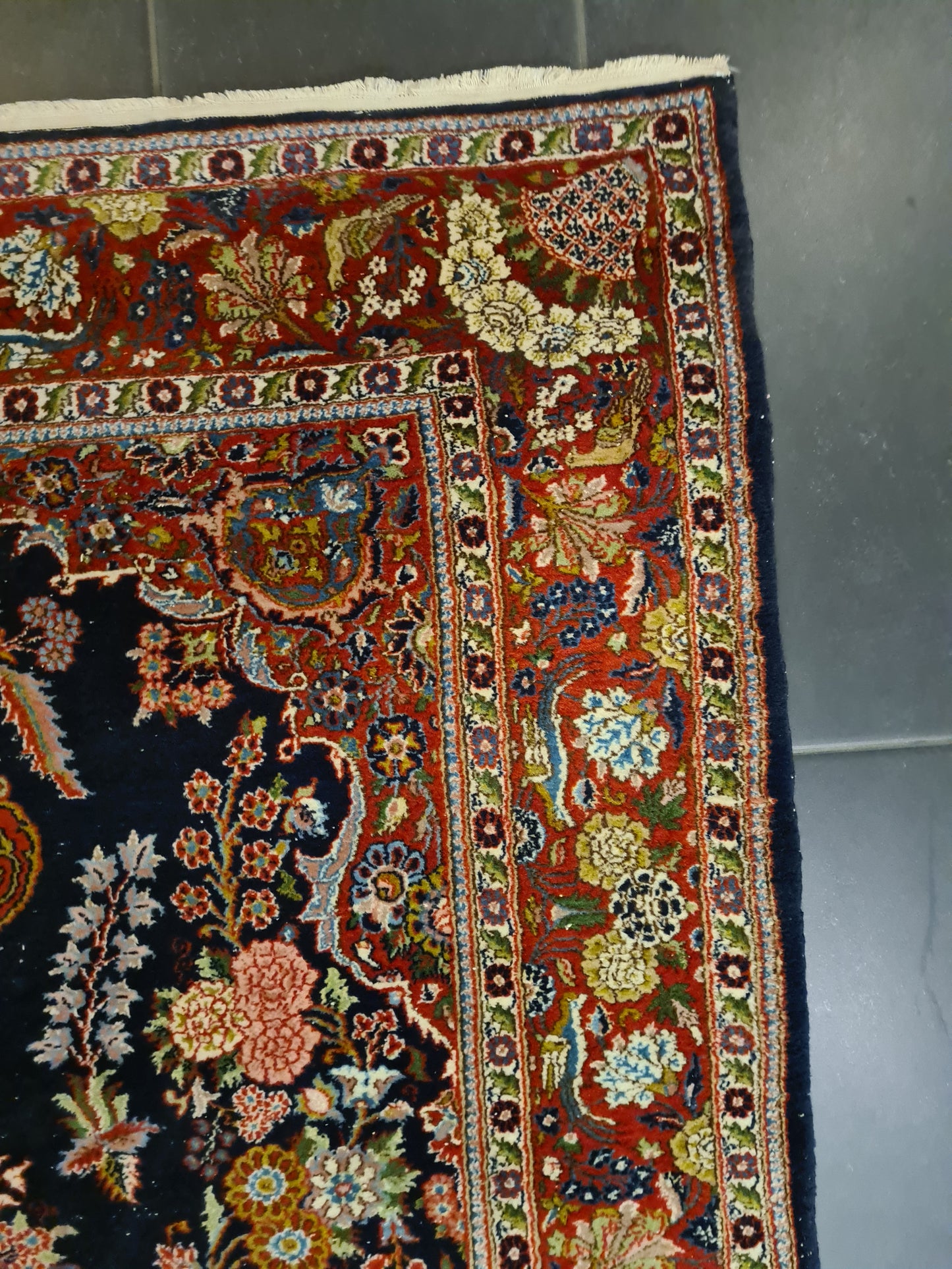 Perserteppich Orientteppich Handgeknüpfer Teppich Keshan Kork 179x125cm