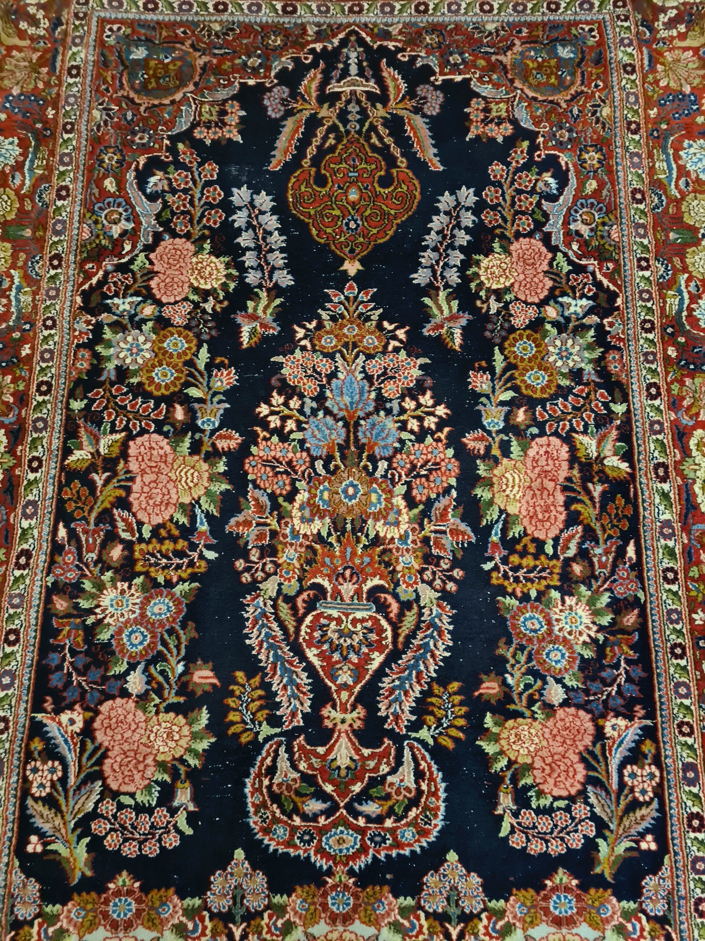 Perserteppich Orientteppich Handgeknüpfer Teppich Keshan Kork 179x125cm