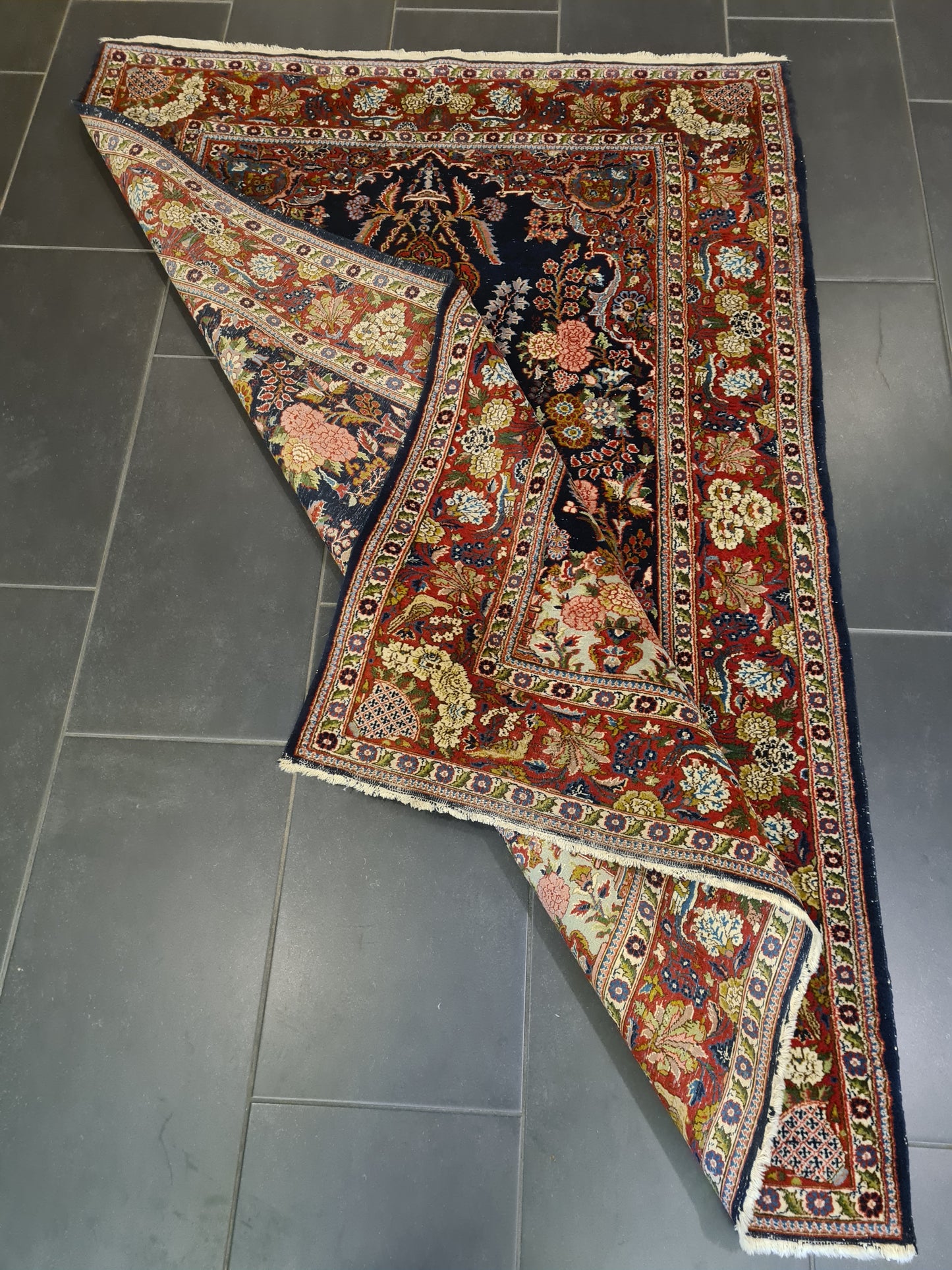 Perserteppich Orientteppich Handgeknüpfer Teppich Keshan Kork 179x125cm