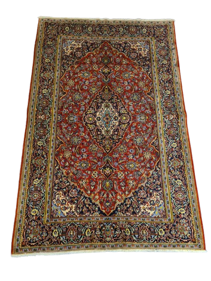 Perserteppich Orientteppich Handgeknüpfer Teppich Keshan Kork 220x143cm