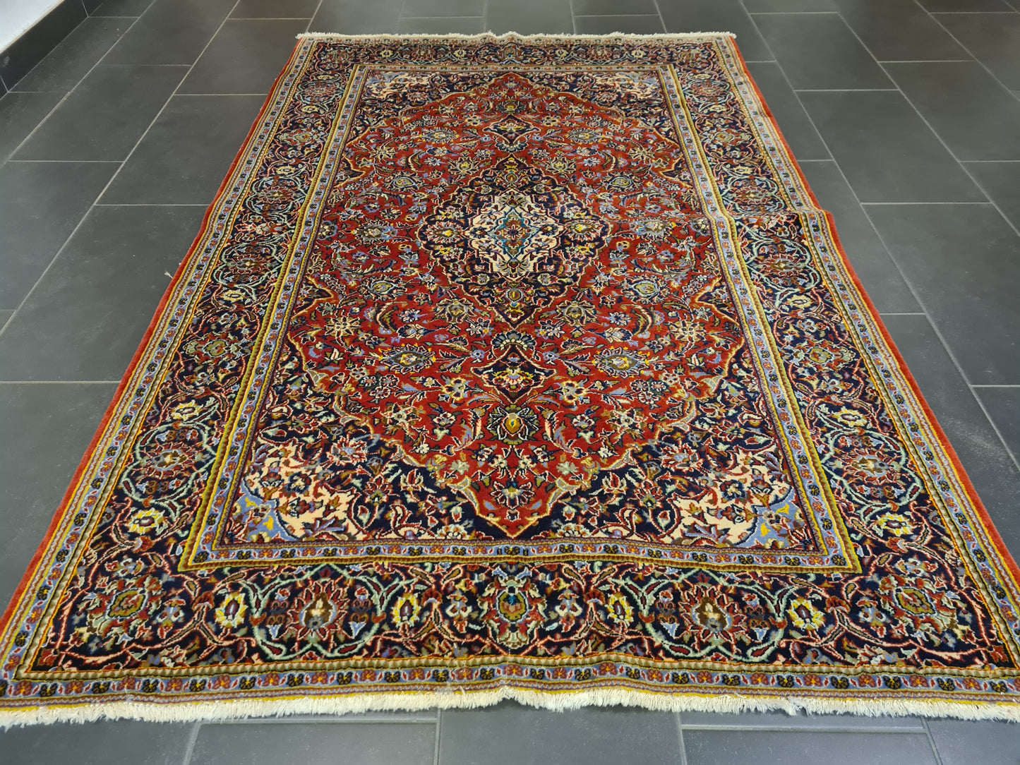 Perserteppich Orientteppich Handgeknüpfer Teppich Keshan Kork 220x143cm