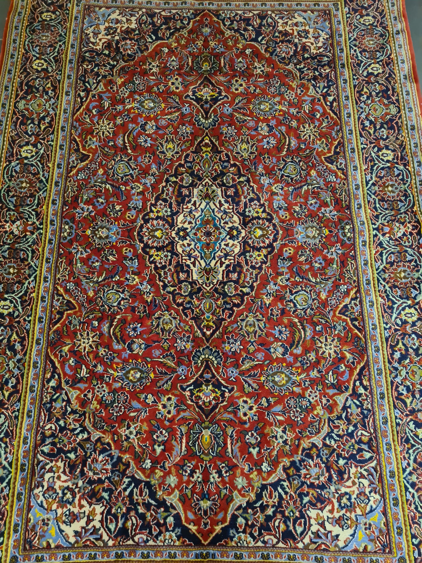 Perserteppich Orientteppich Handgeknüpfer Teppich Keshan Kork 220x143cm