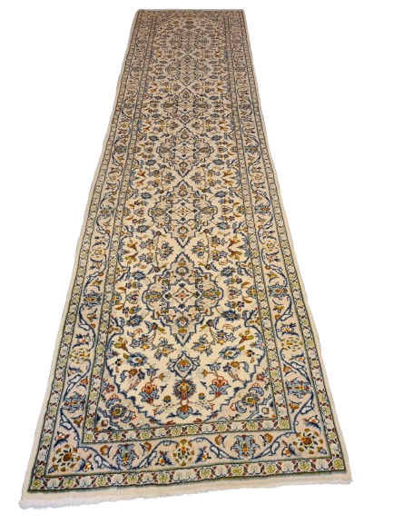 Perserteppich Orientteppich Handgeknüpfer Teppich Keshan Läufer 404x102cm