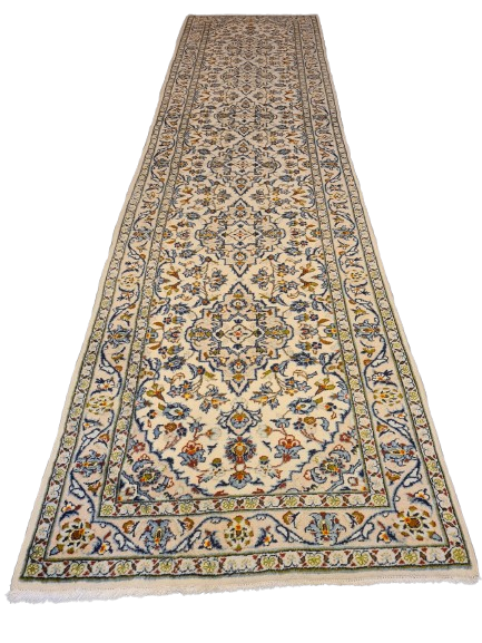 Perserteppich Orientteppich Handgeknüpfer Teppich Keshan Läufer 404x102cm