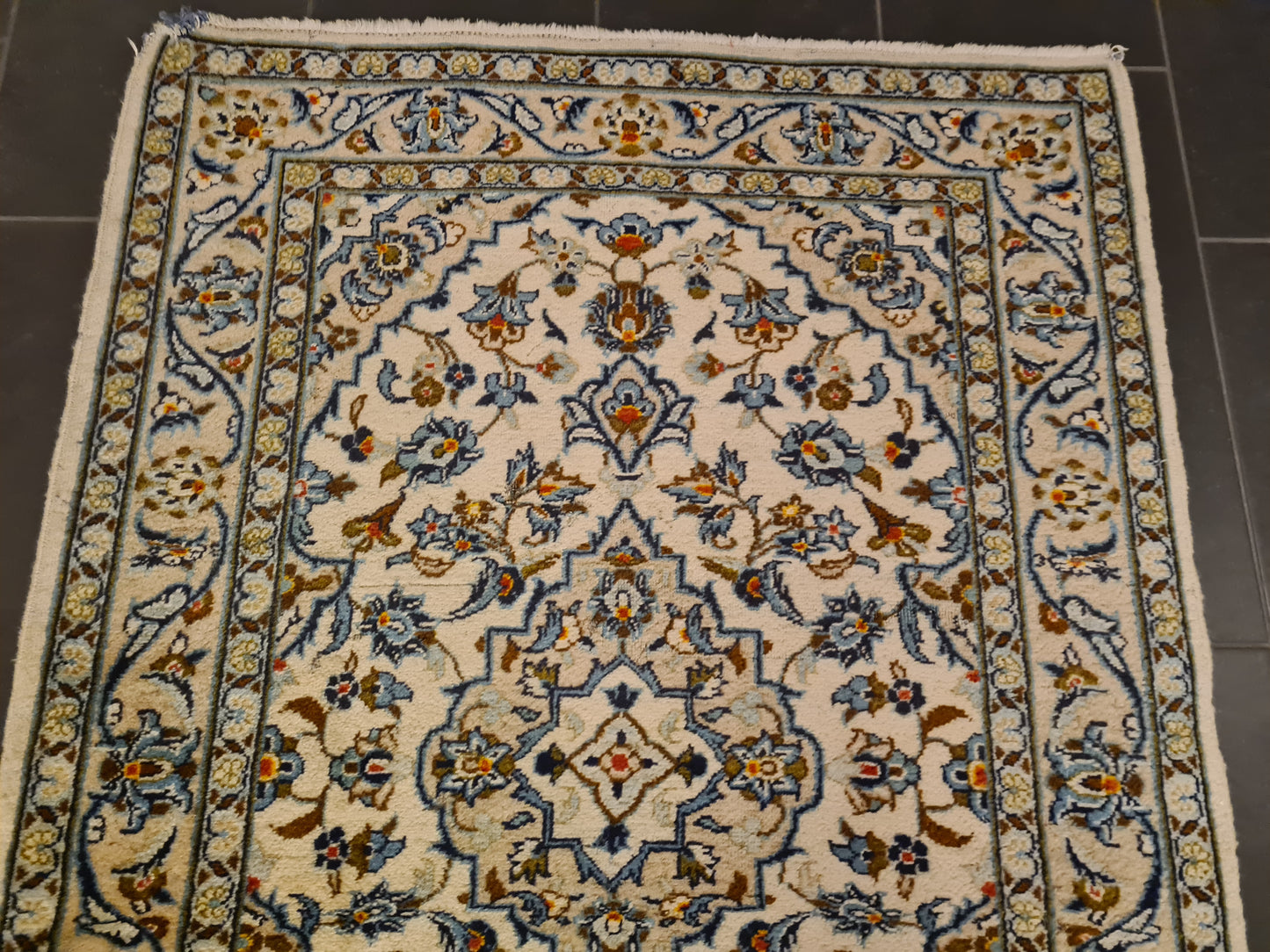 Perserteppich Orientteppich Handgeknüpfer Teppich Keshan Läufer 404x102cm