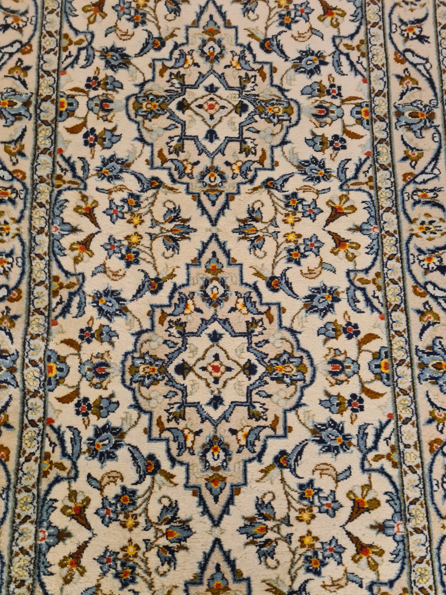 Perserteppich Orientteppich Handgeknüpfer Teppich Keshan Läufer 404x102cm