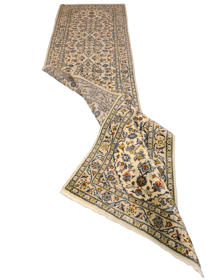 Perserteppich Orientteppich Handgeknüpfer Teppich Keshan Läufer 404x102cm