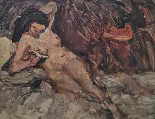 Moderne Europäische Malerschule (XX) Weiblich Liegender Akt