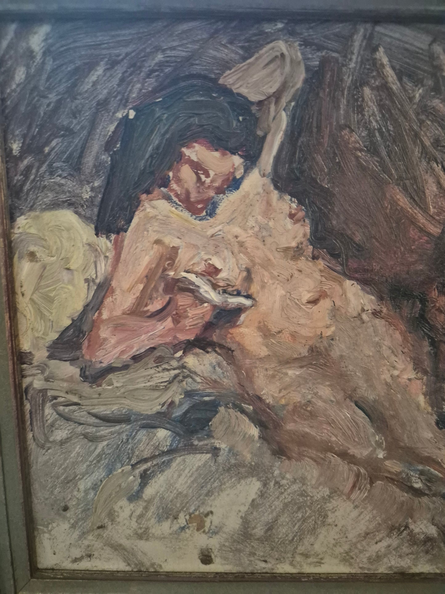 Moderne Europäische Malerschule (XX) Weiblich Liegender Akt