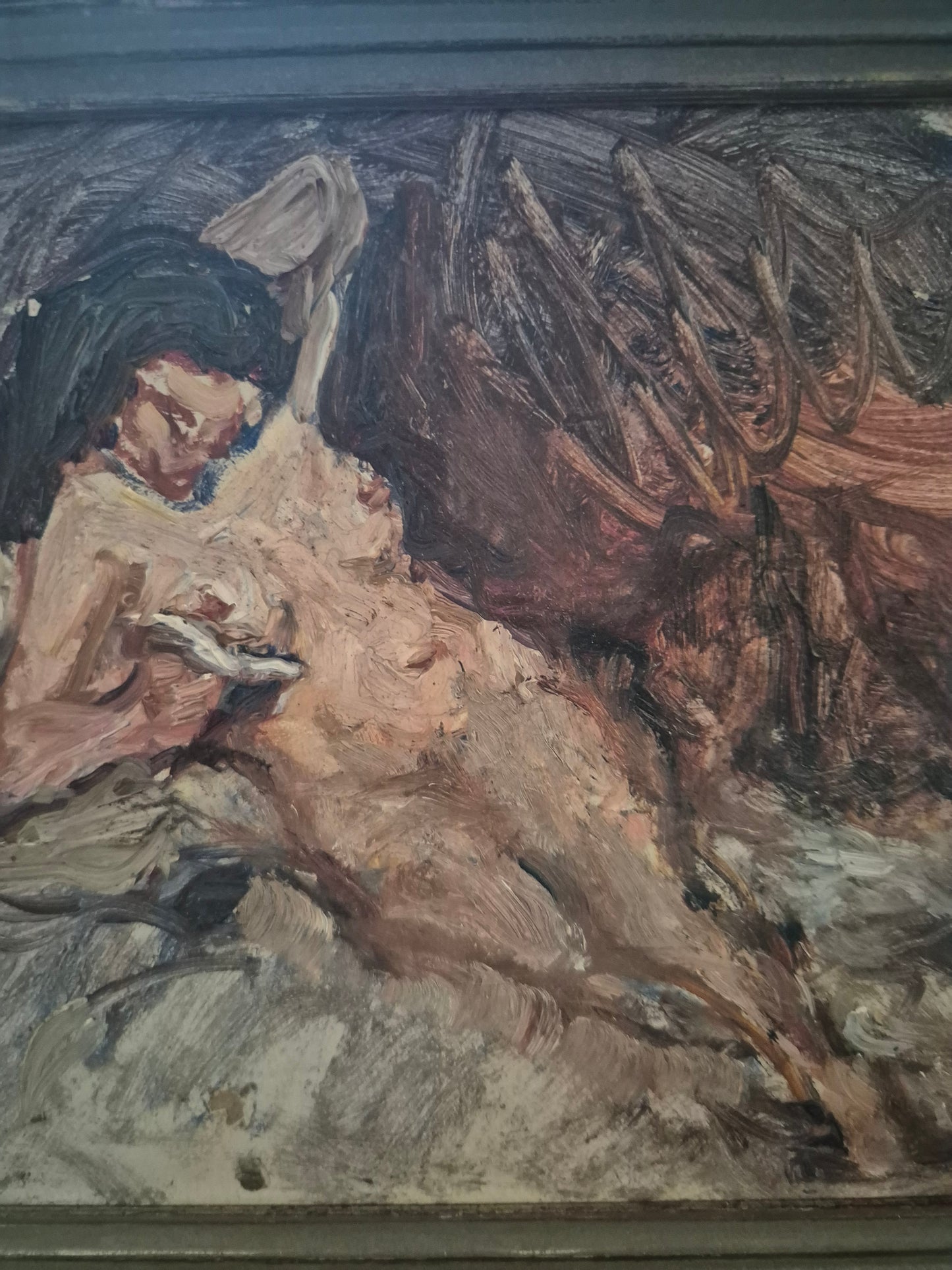 Moderne Europäische Malerschule (XX) Weiblich Liegender Akt