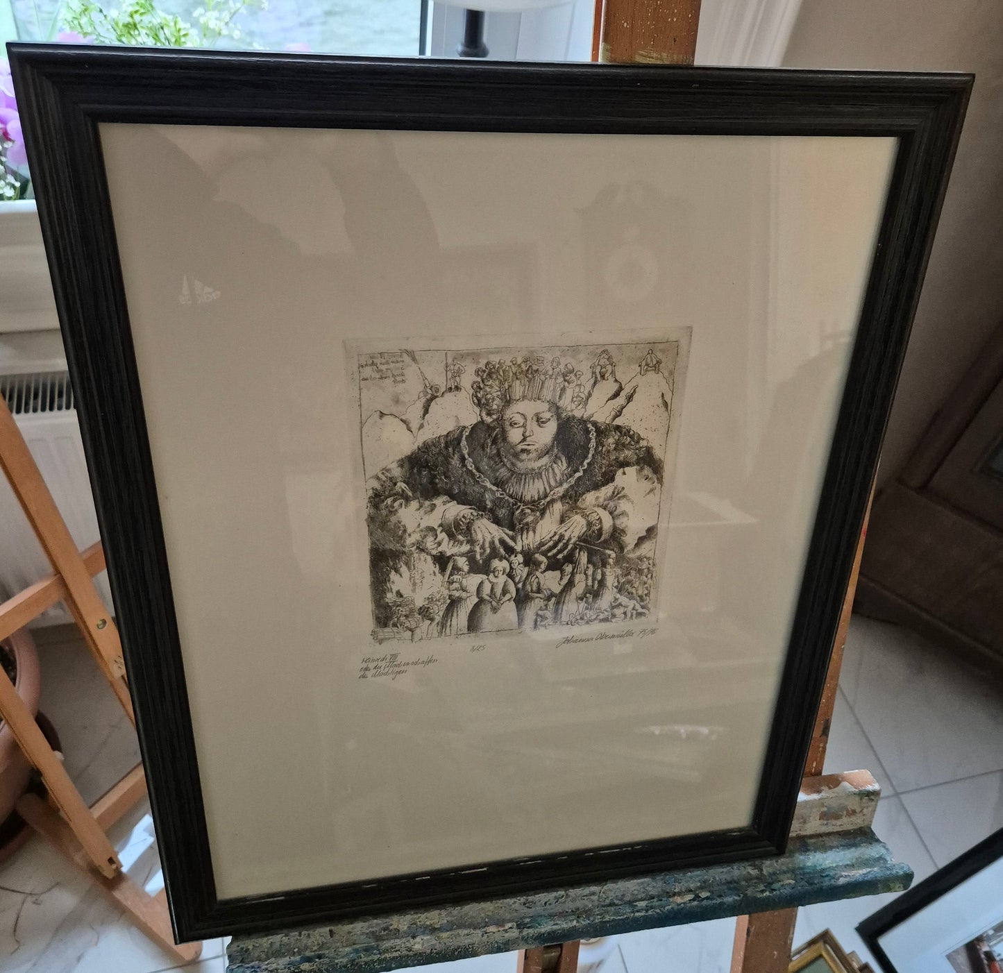 Johanna Obermüller (XX) Original Radierung Heinrich der Achte 8/25