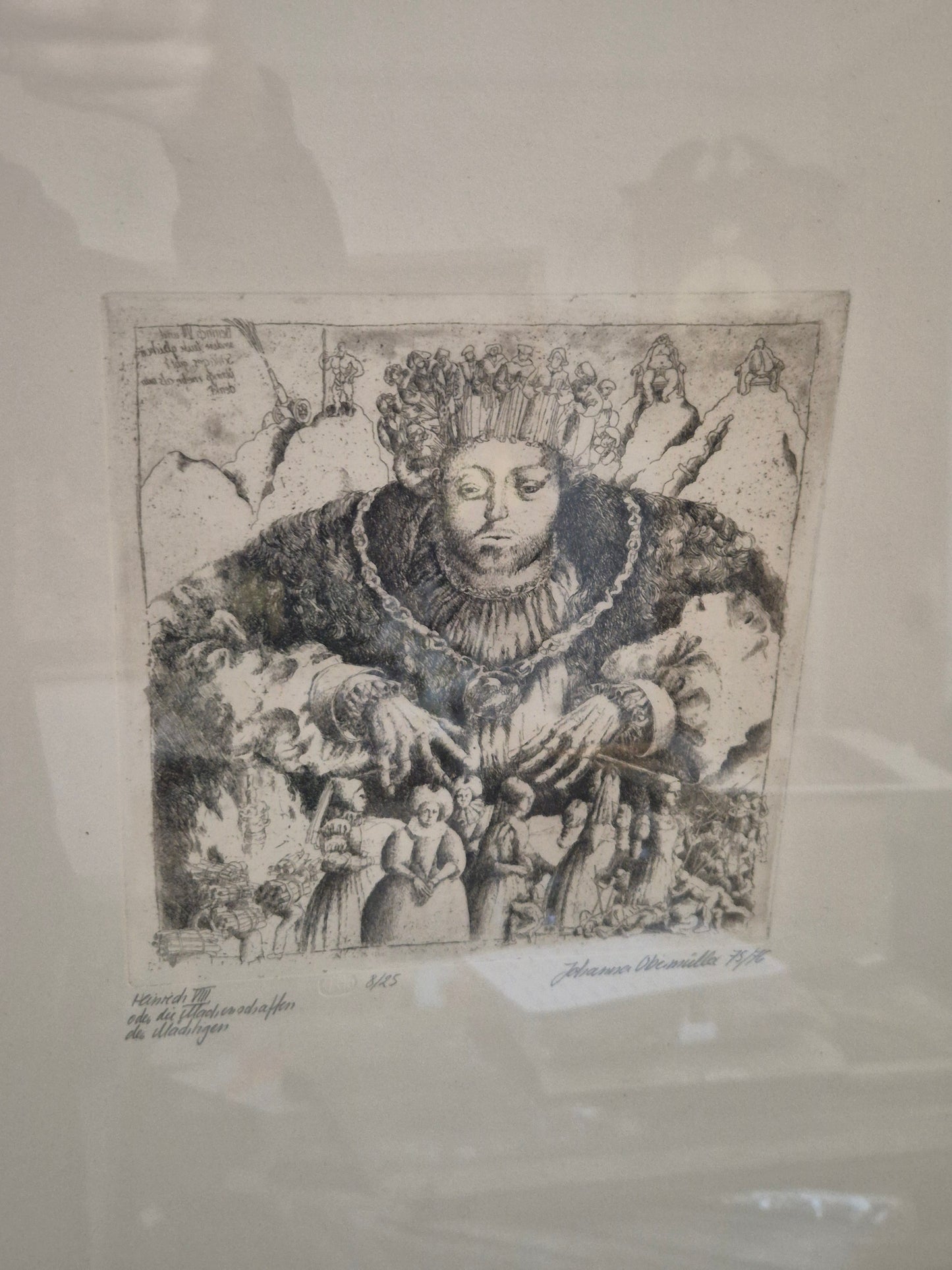 Johanna Obermüller (XX) Original Radierung Heinrich der Achte 8/25