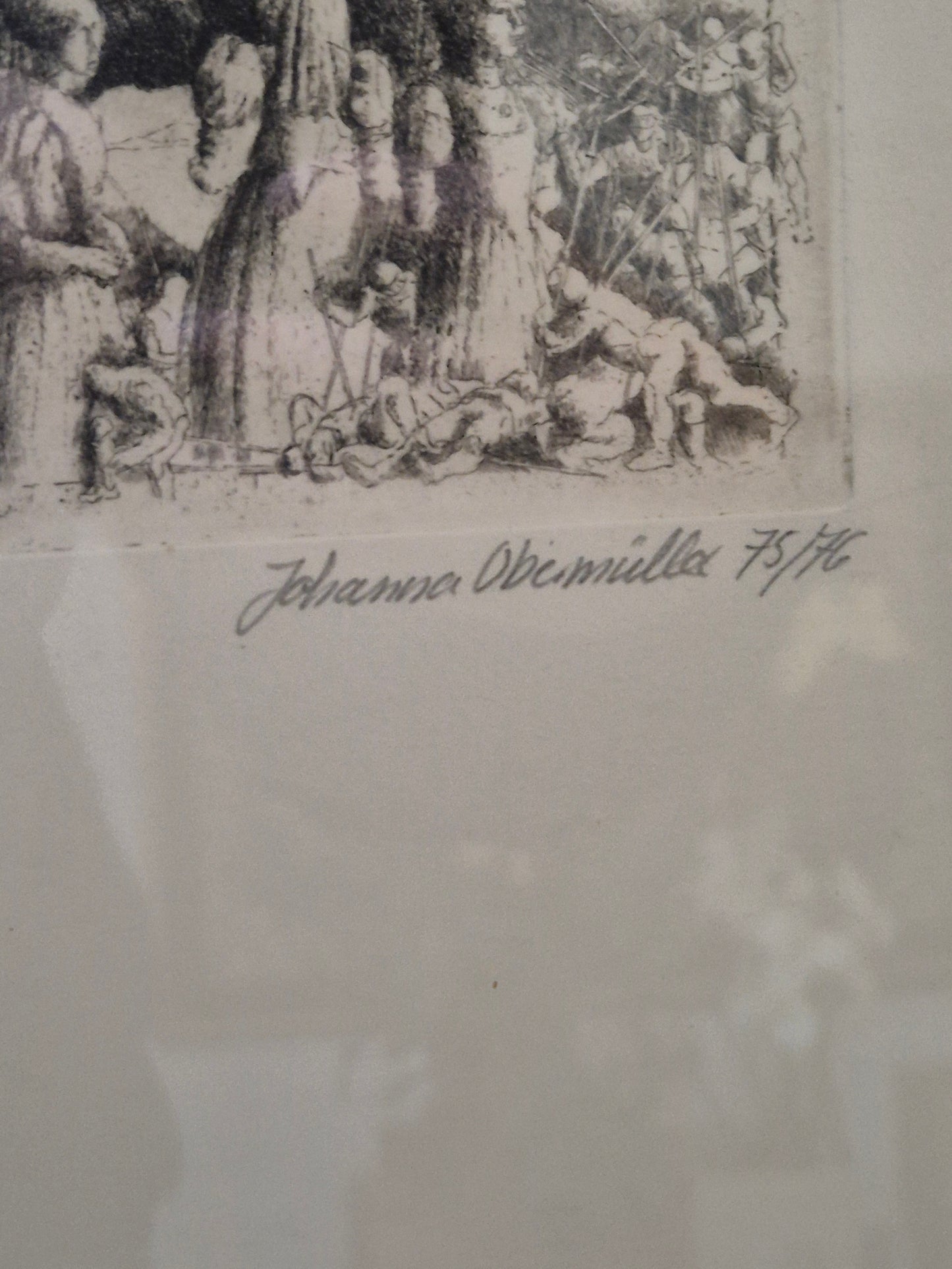 Johanna Obermüller (XX) Original Radierung Heinrich der Achte 8/25