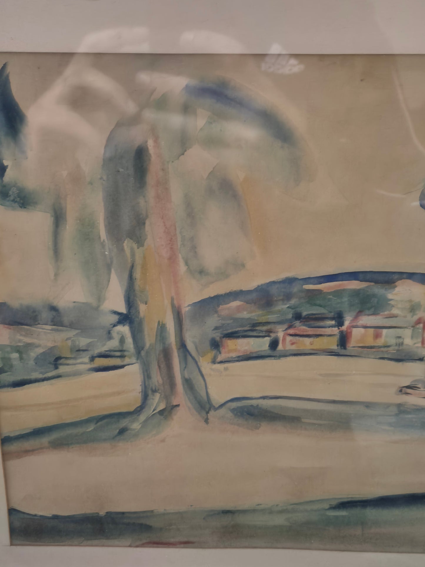 Nagel (XX) Aquarellmalerei Farbenfrohe Landschaft Expressionismus