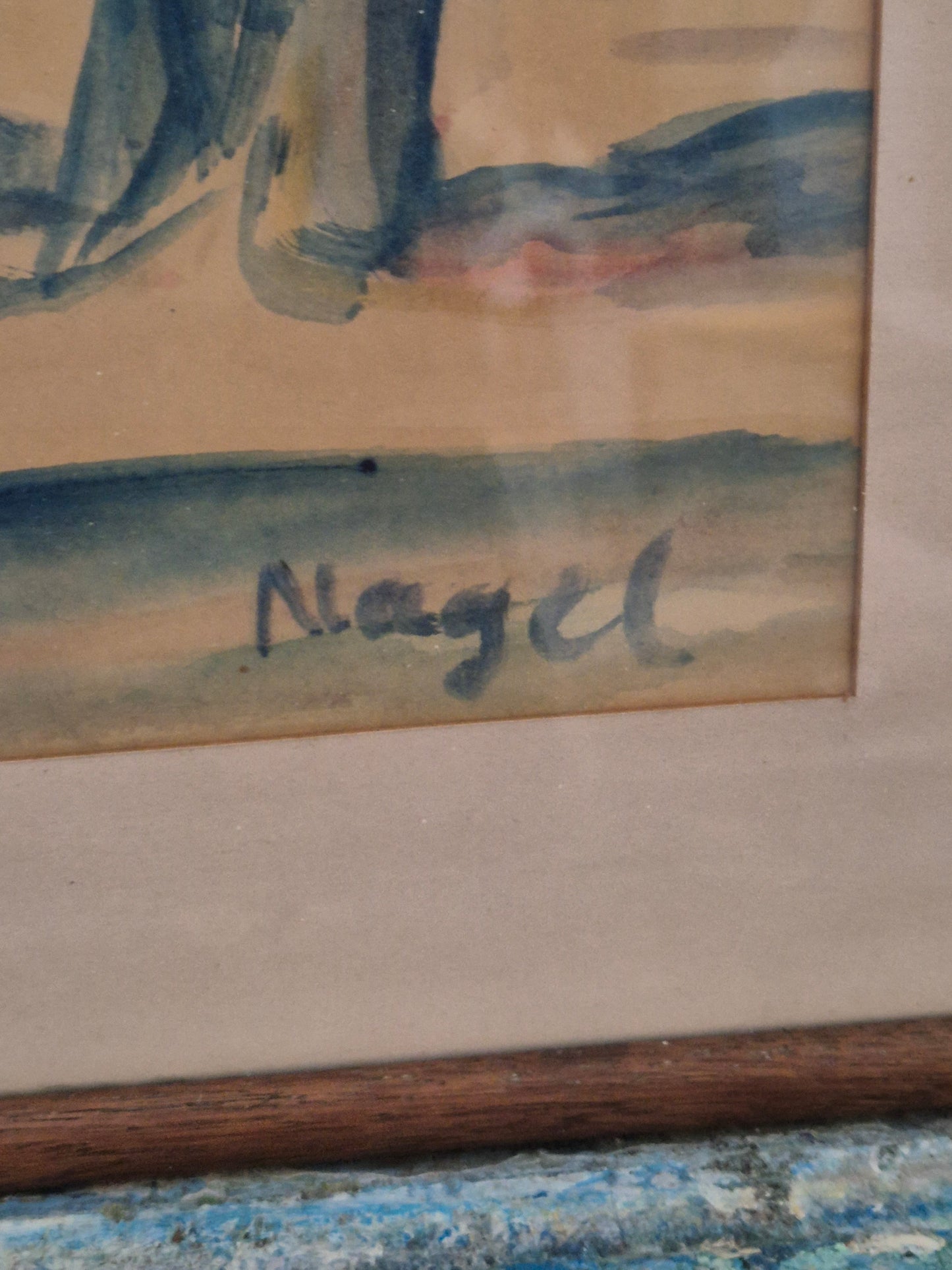 Nagel (XX) Aquarellmalerei Farbenfrohe Landschaft Expressionismus