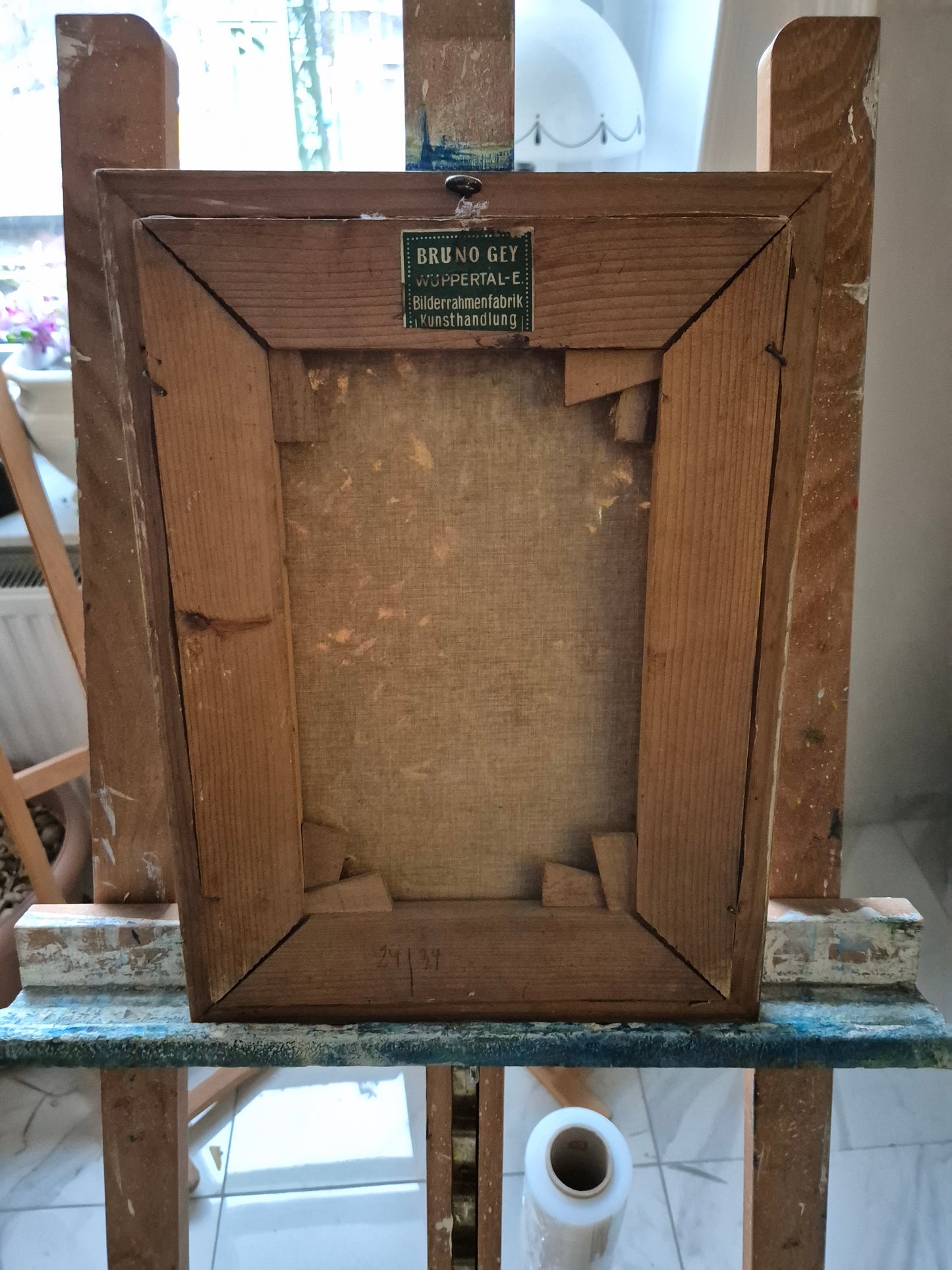 Europäische Schule (XX) Ölgemälde Handsigniert Blumenstillleben 46x36cm