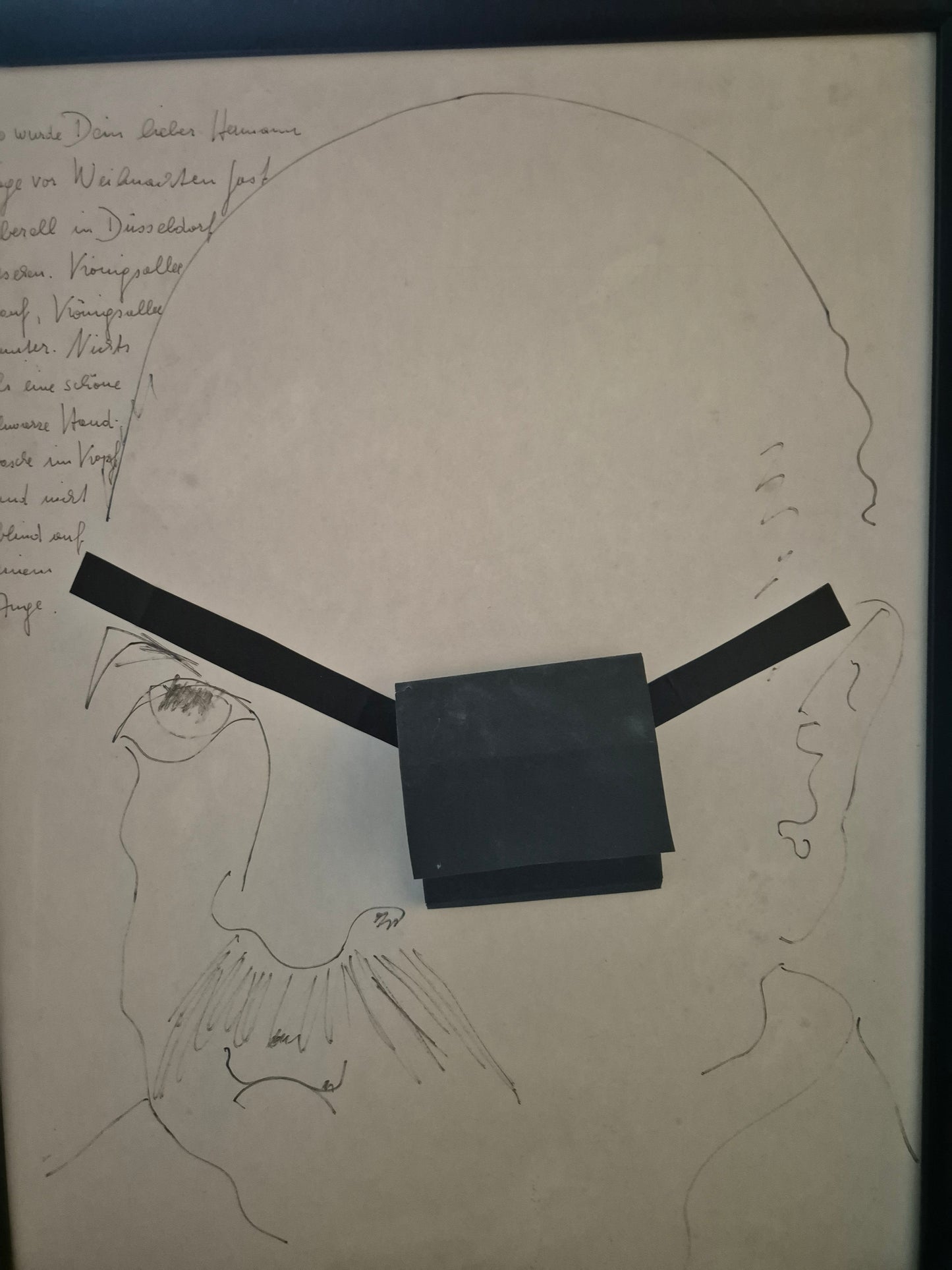 Düsseldorfer Schule (XX) Zeichnung Skizze Collage Augenklappe