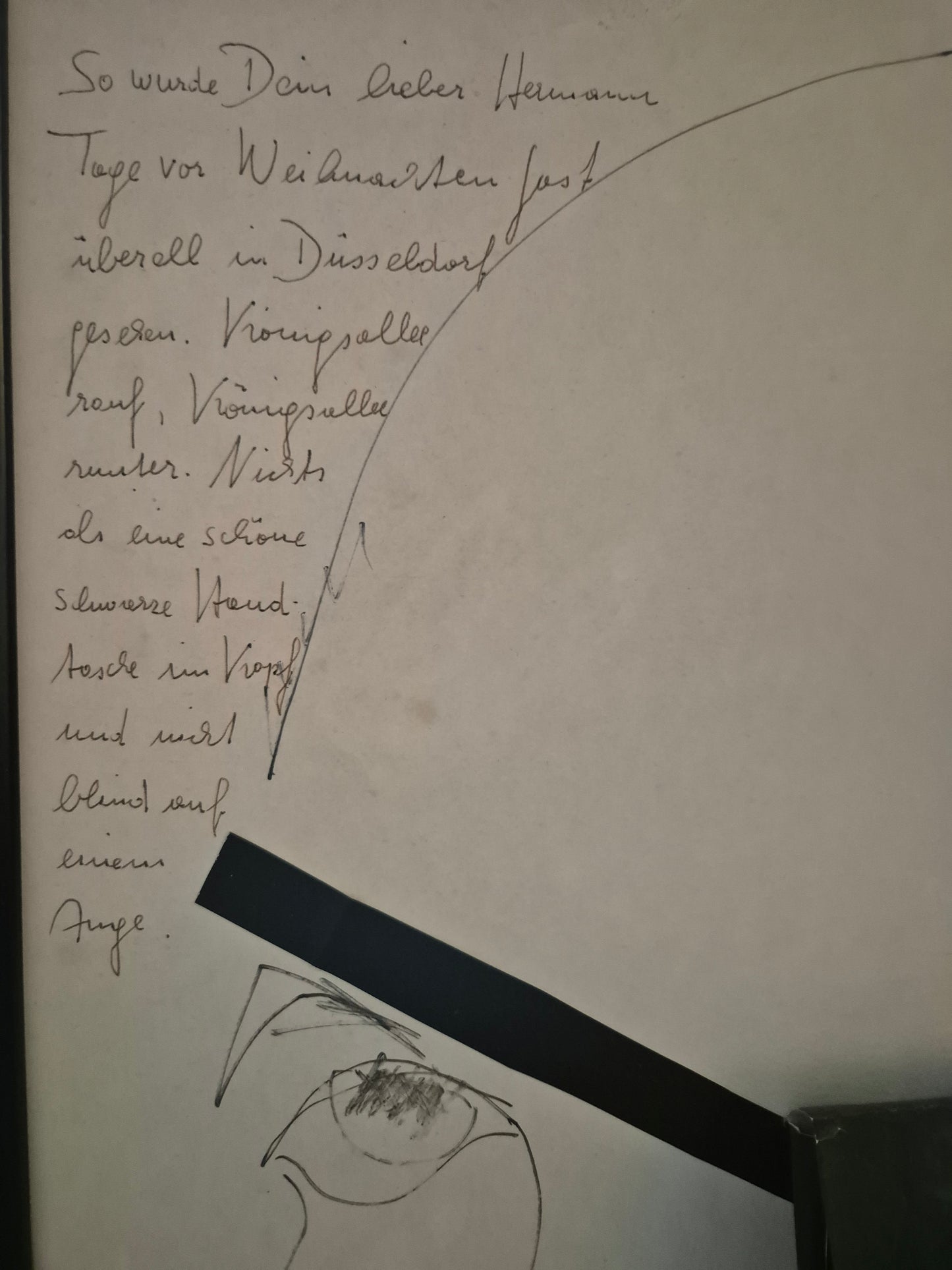 Düsseldorfer Schule (XX) Zeichnung Skizze Collage Augenklappe