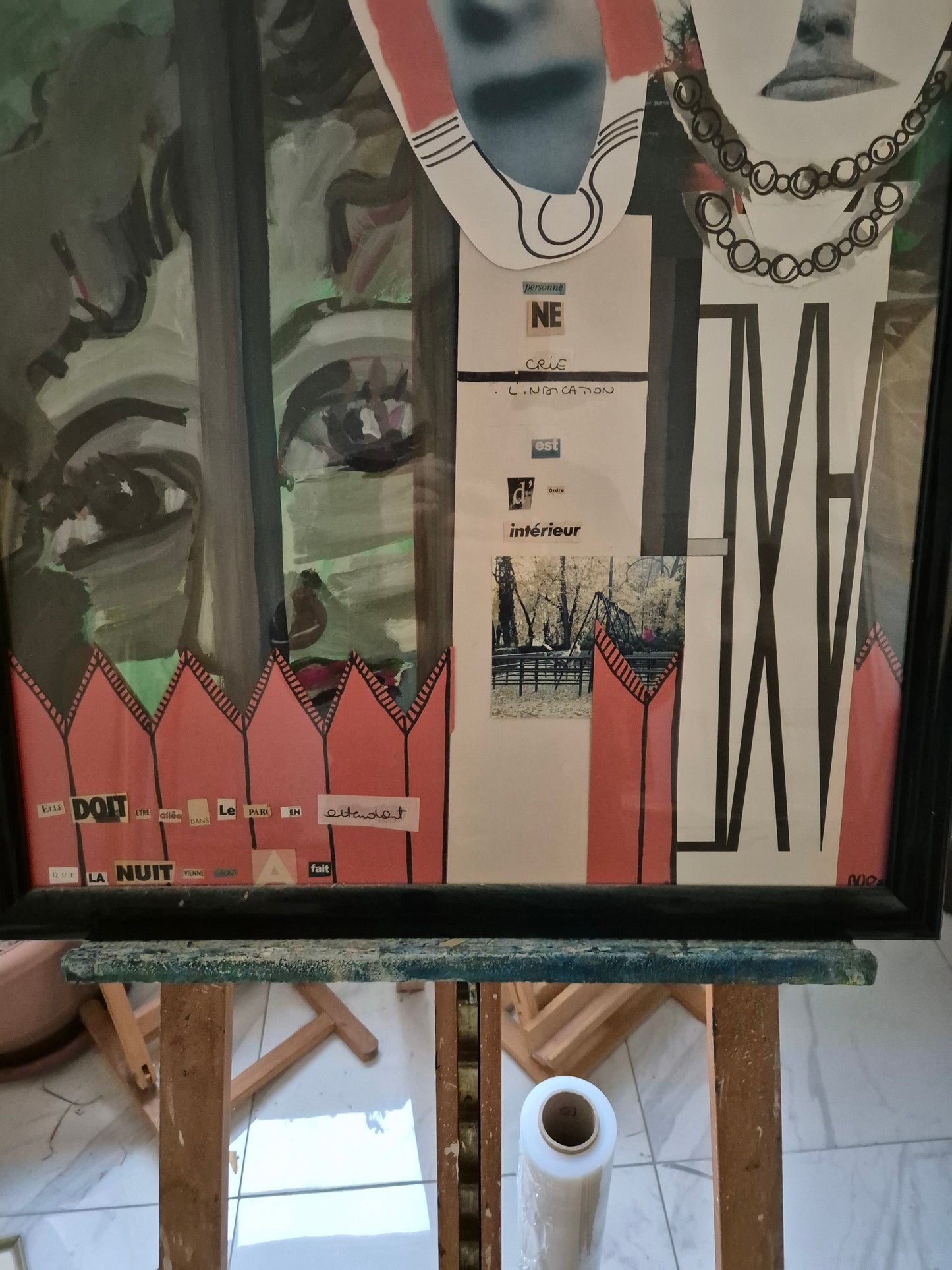 Marie Christine Pont (XX) Mischtechnik Collage Streetart Paris Typografie