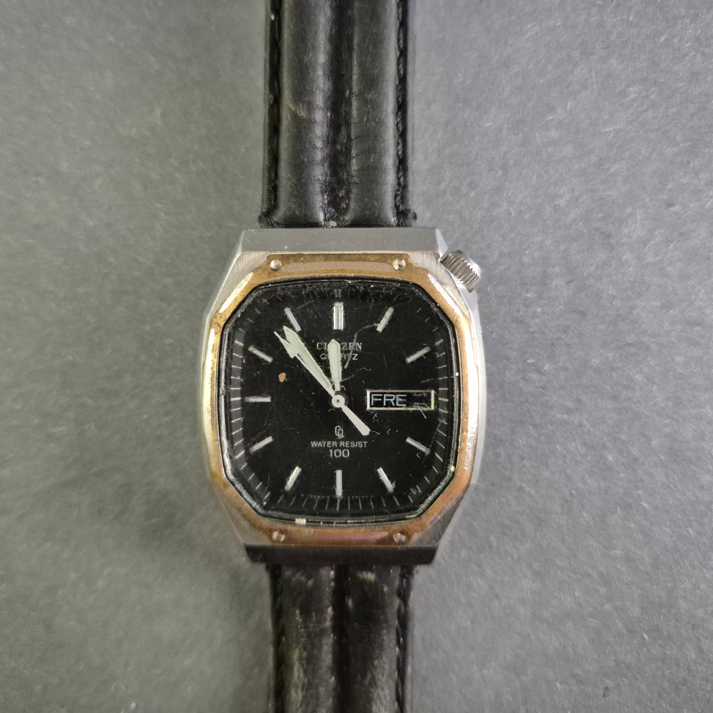 Vintage Citizen Herrenarmbanduhr – Klassischer Look mit Lederarmband