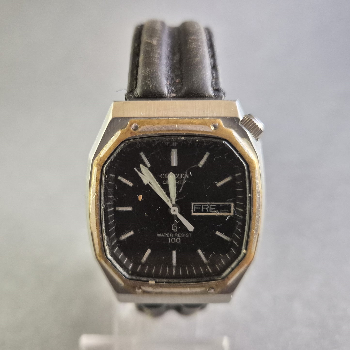 Vintage Citizen Herrenarmbanduhr – Klassischer Look mit Lederarmband