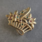 Vergoldete Blumen-Brosche mit bunten Steinen – Eleganter Vintage-Schmuck