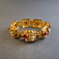 Antikes Armband mit floralen Details – Goldene Eleganz mit Perlen & Rubinen