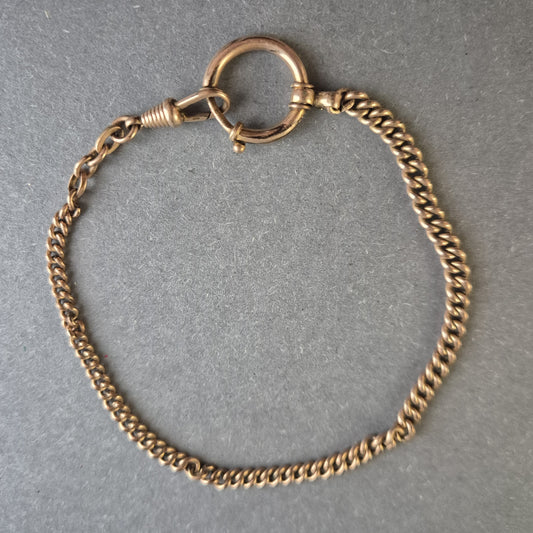 Antike Taschenuhrenkette – Robuste Gliederkette mit Federring