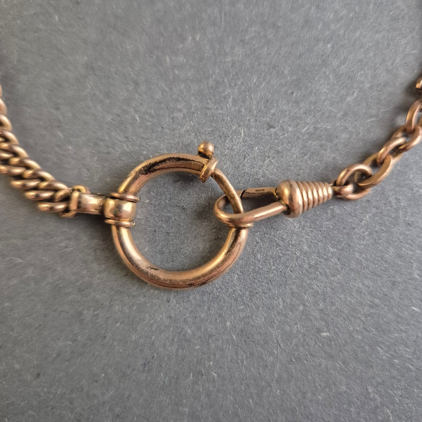 Antike Taschenuhrenkette – Robuste Gliederkette mit Federring