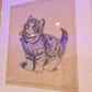 Katzenmütterchen Original Radierung 3er Set Malerei signiert 40x30cm