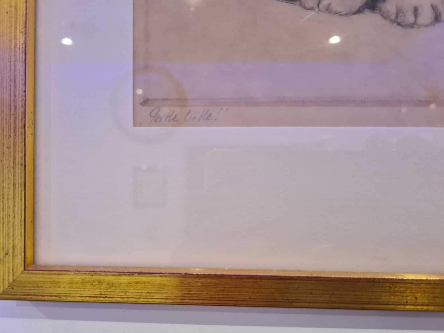 Katzenmütterchen Original Radierung 3er Set Malerei signiert 40x30cm