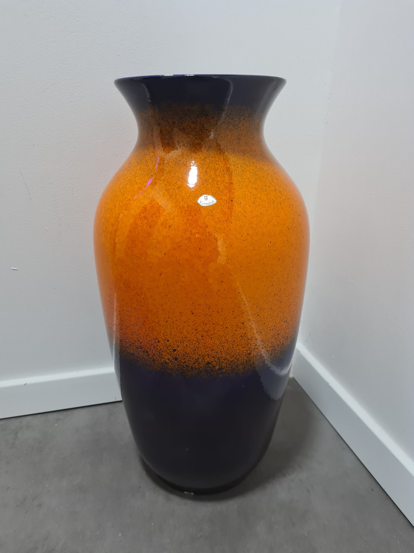 Ü-Keramik Vase Uebelacker Mid-Century Vintage 52x24cm