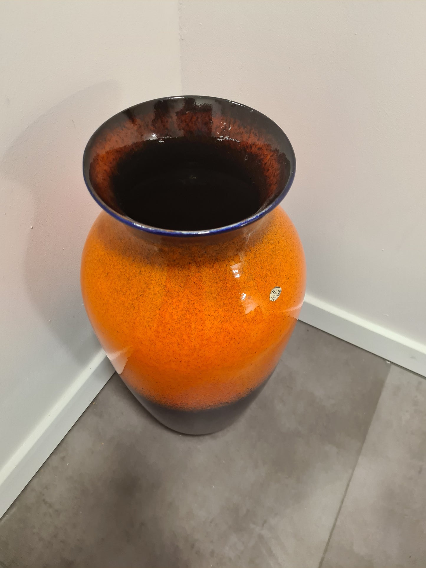 Ü-Keramik Vase Uebelacker Mid-Century Vintage 52x24cm