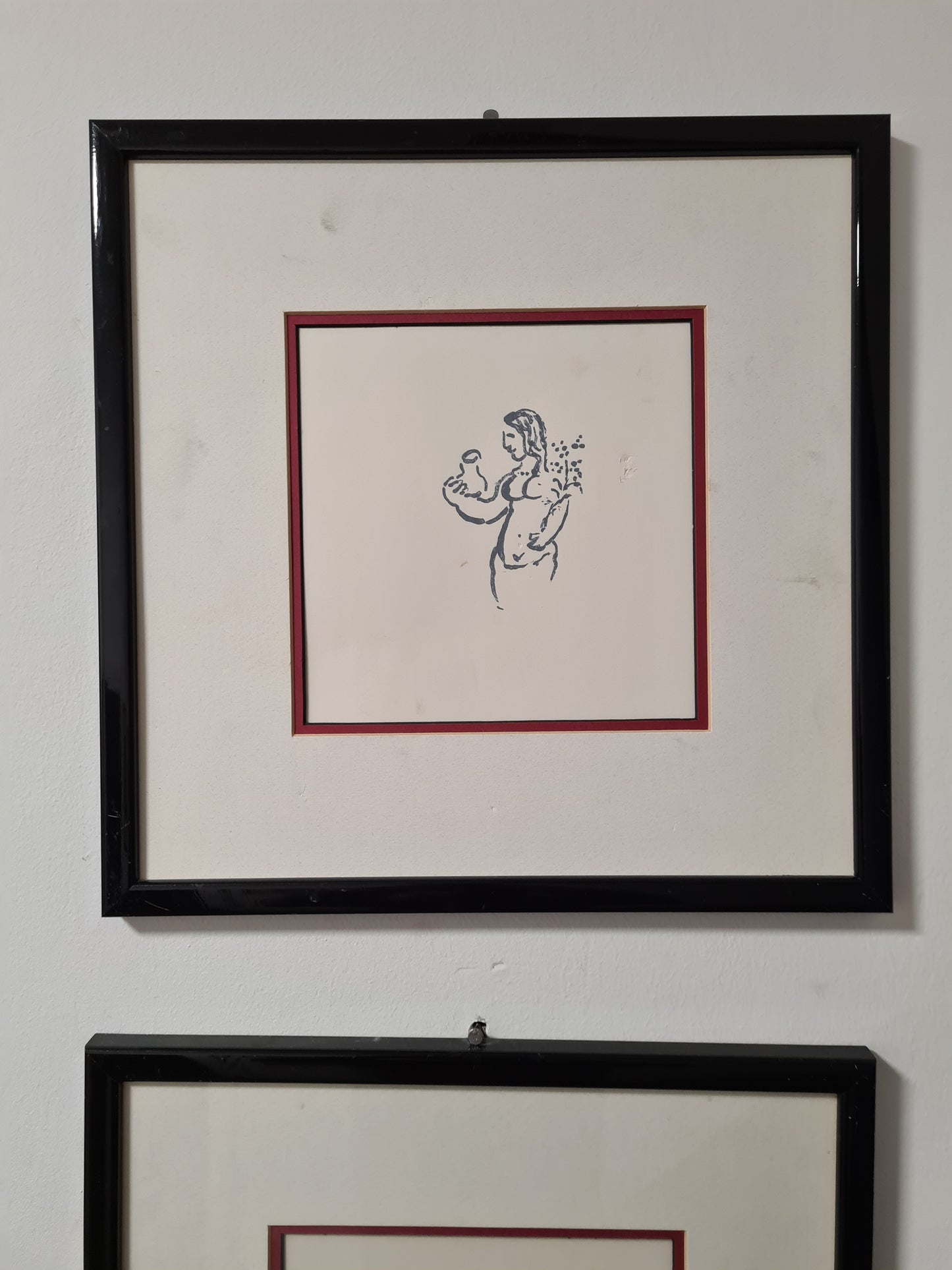 Granolitograohie Malerei 4er Set Kunstdruck 32x32cm