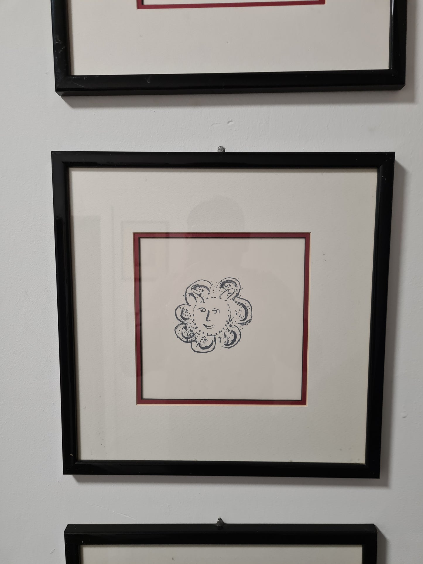 Granolitograohie Malerei 4er Set Kunstdruck 32x32cm