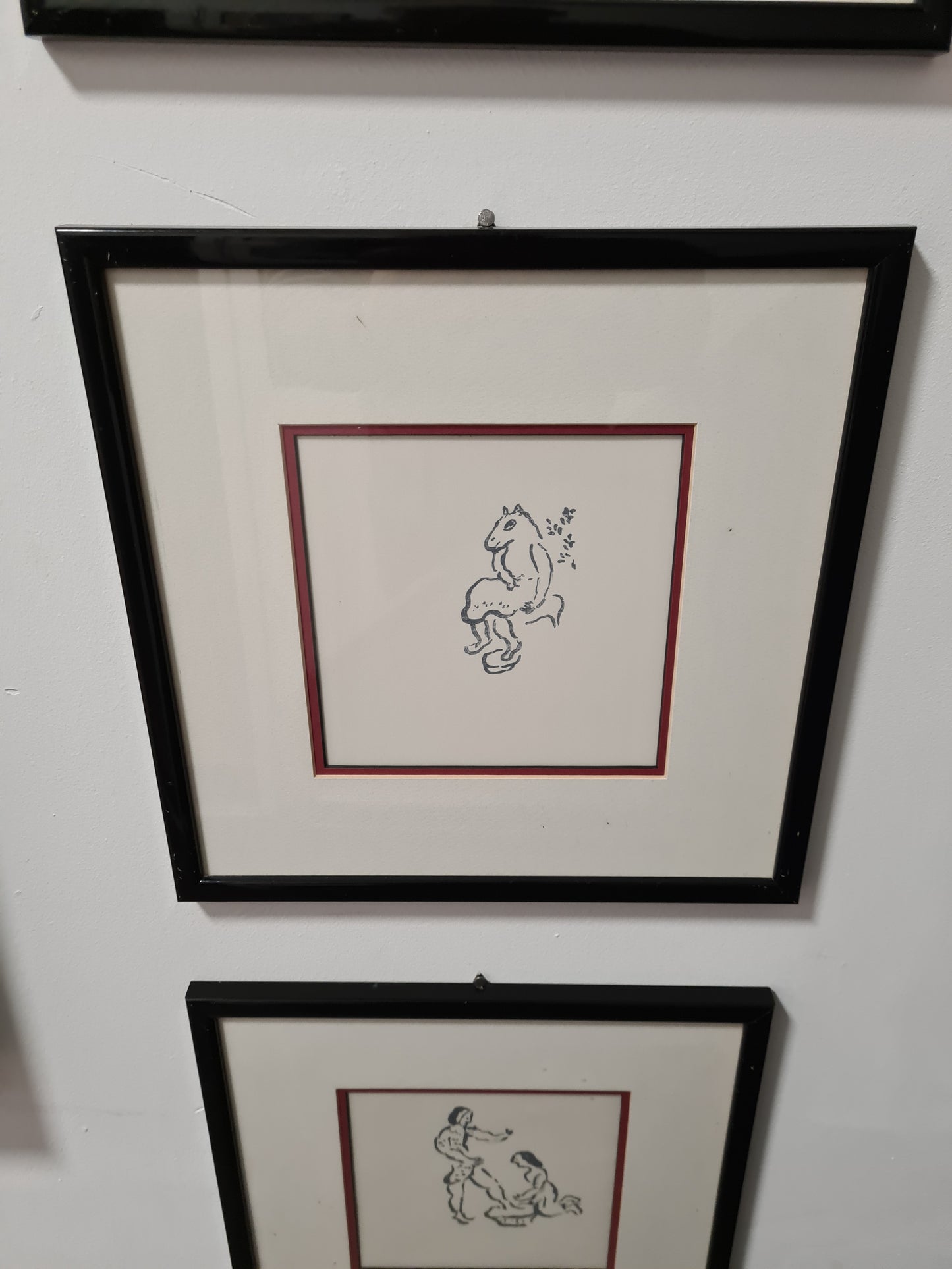 Granolitograohie Malerei 4er Set Kunstdruck 32x32cm