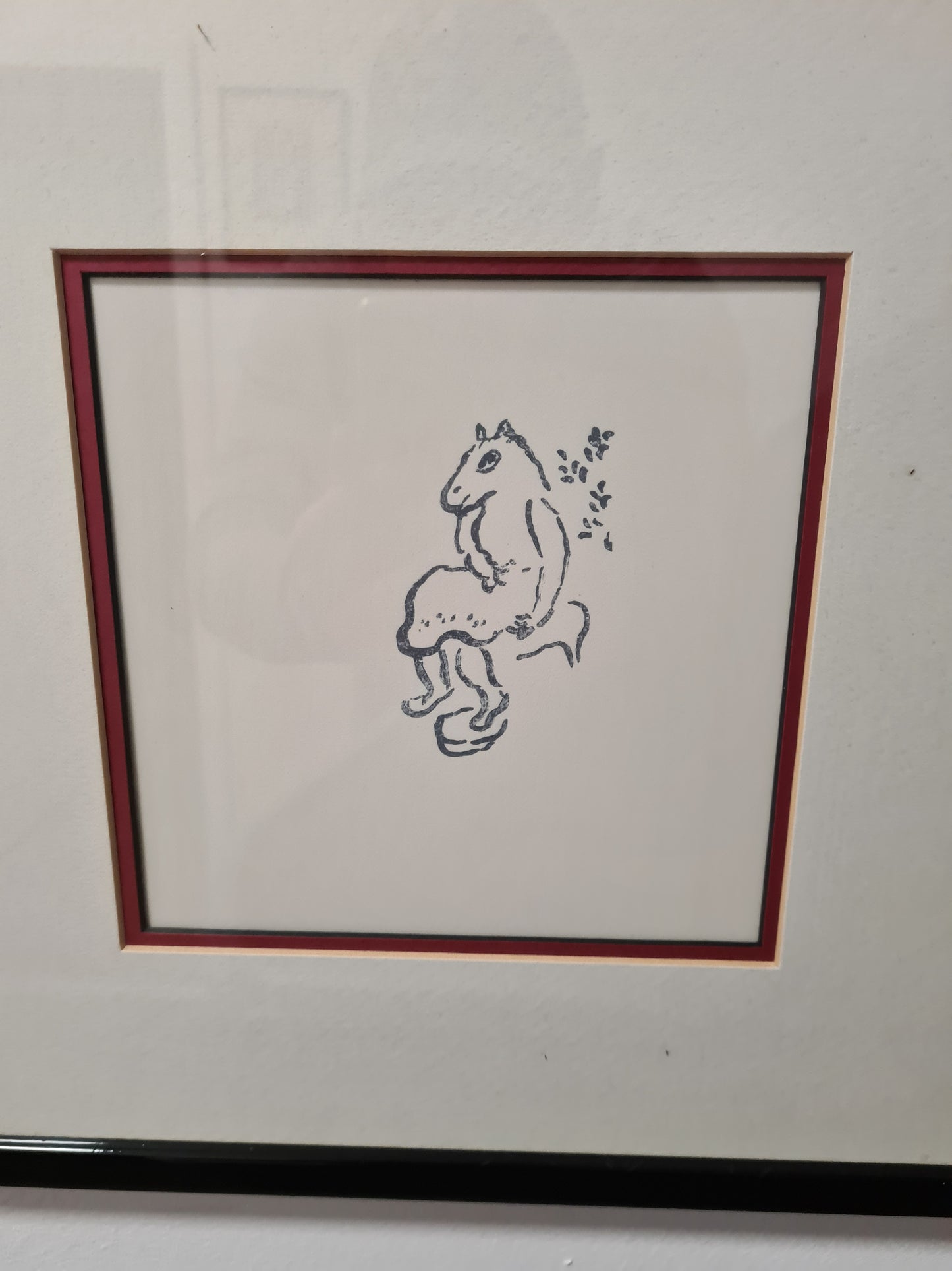 Granolitograohie Malerei 4er Set Kunstdruck 32x32cm