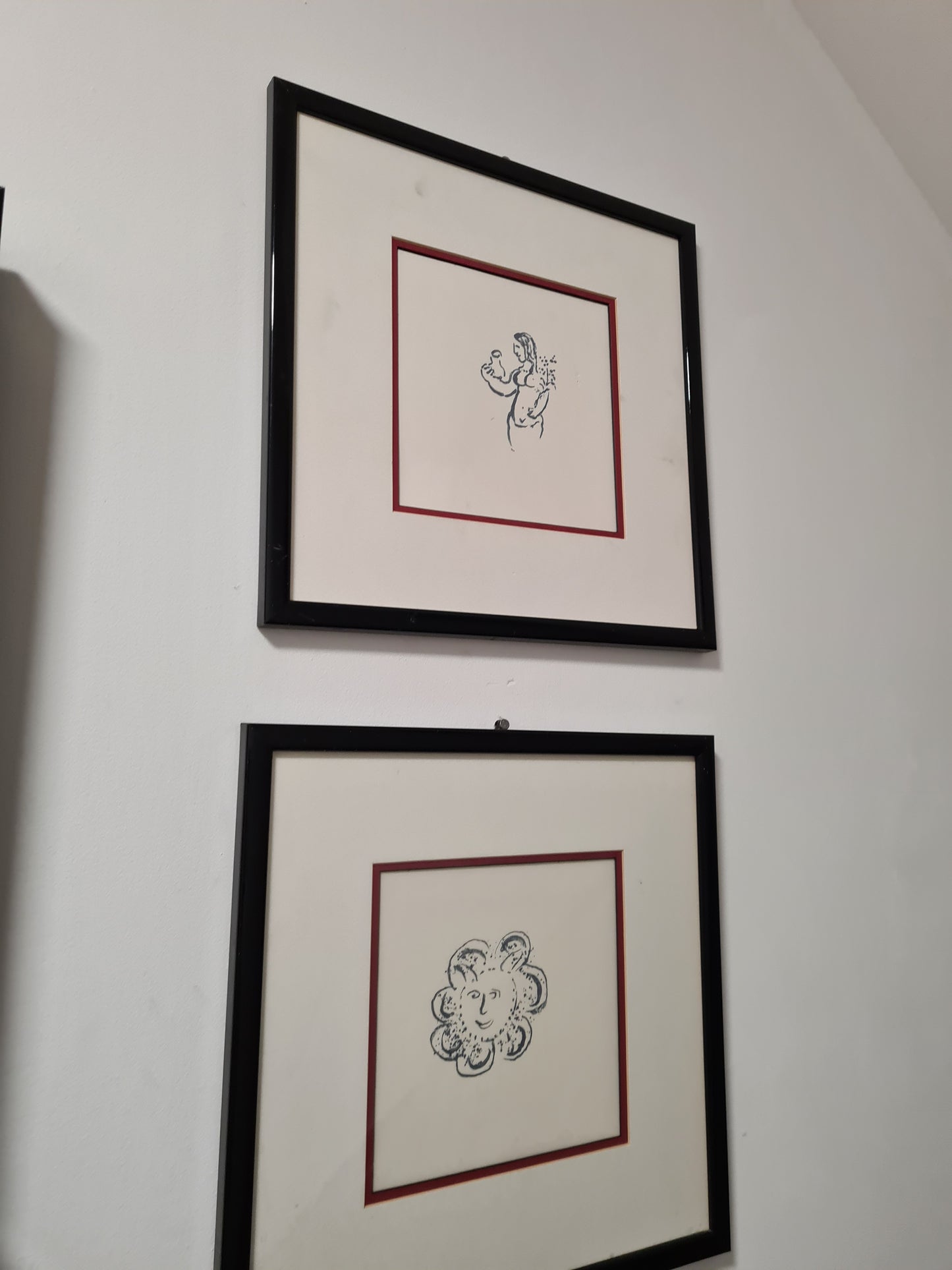 Granolitograohie Malerei 4er Set Kunstdruck 32x32cm