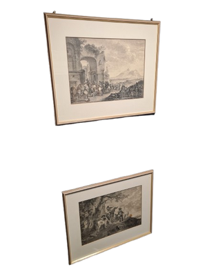 Radierungen Kunstdruck Gemälde Druck 2er Set 50x40cm
