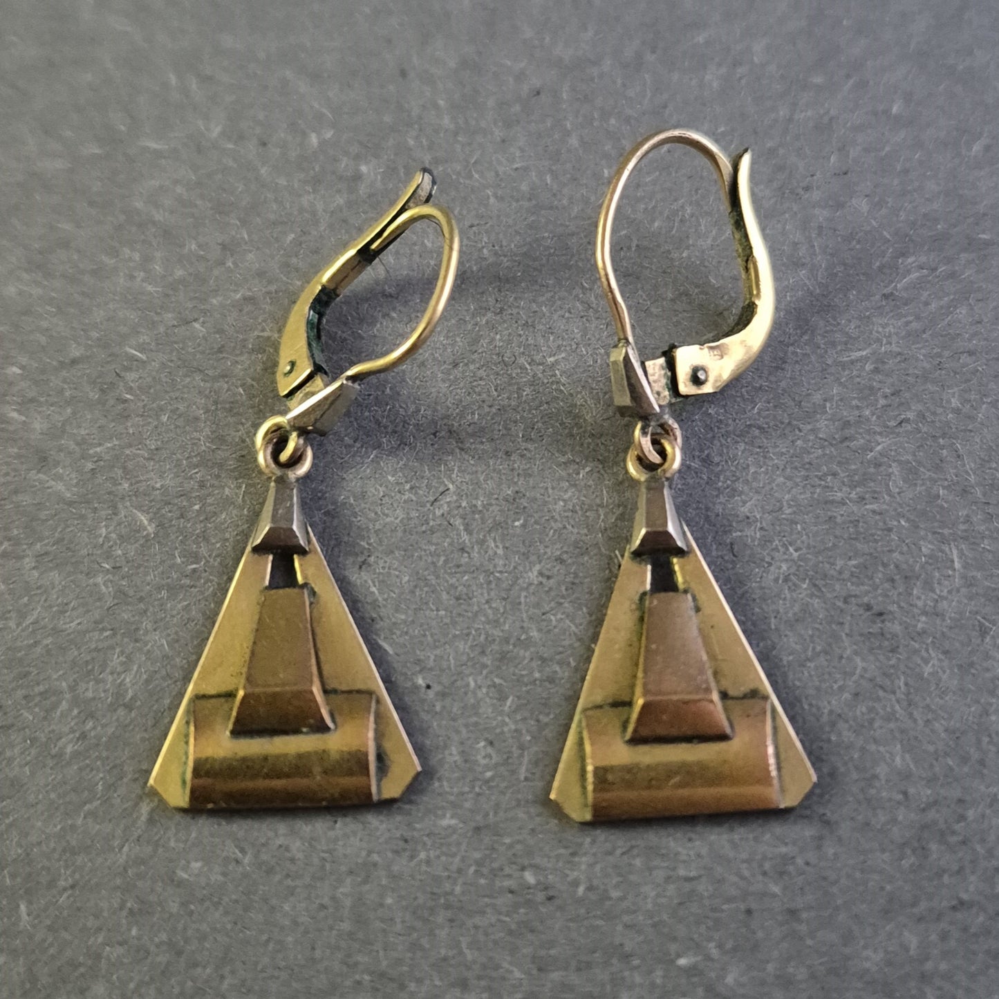 Vintage Art Deco Ohrringe – Geometrisches Design in Goldoptik