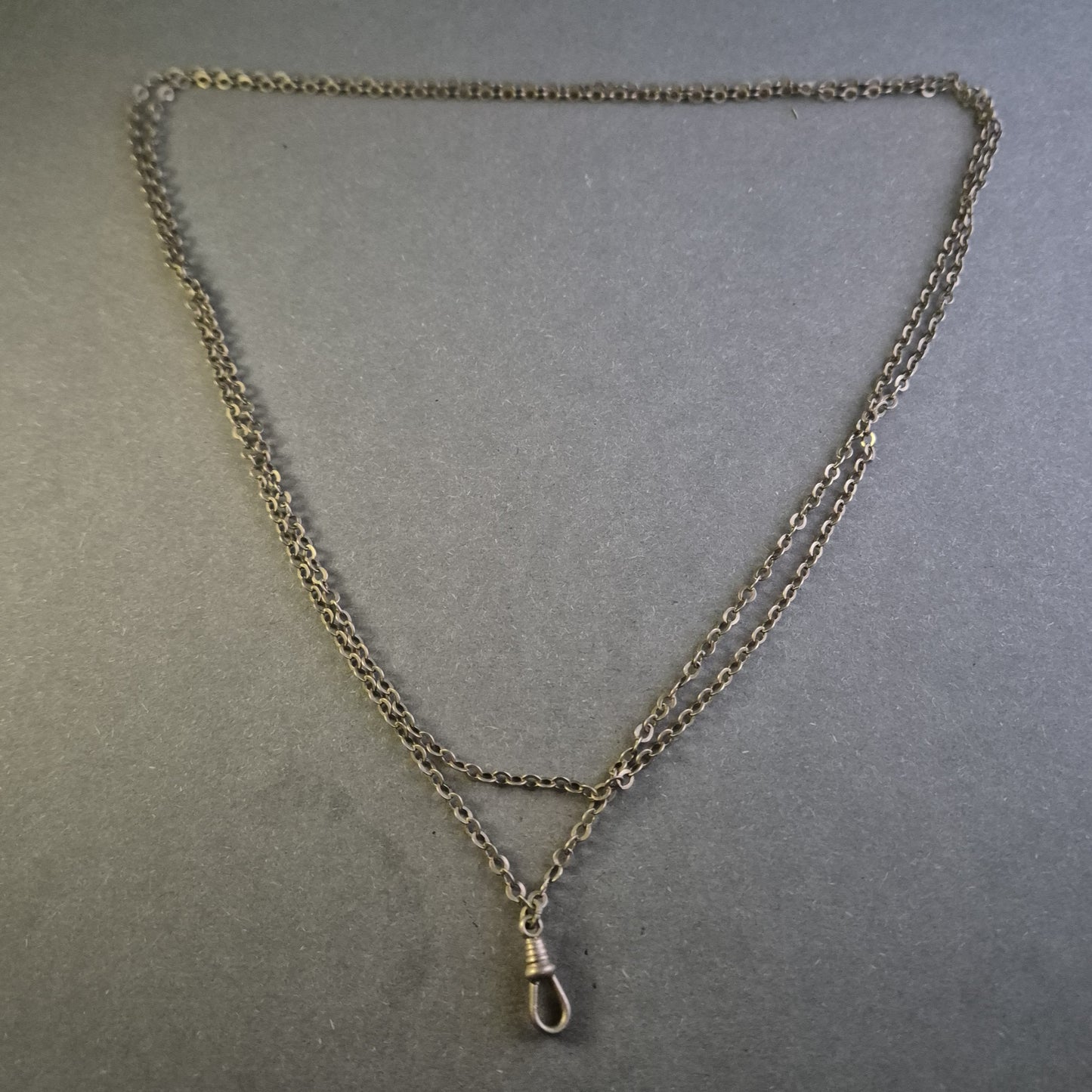 Antike Doppelankerkette – Silberfarbene Uhrenkette mit Karabinerhaken