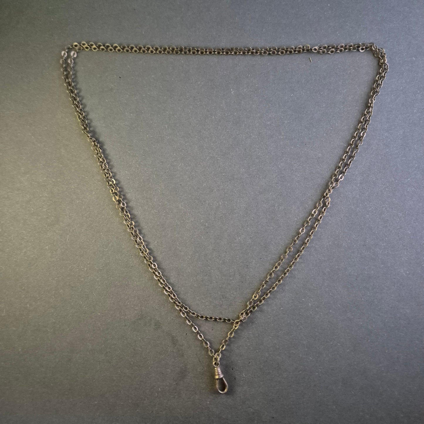 Antike Doppelankerkette – Silberfarbene Uhrenkette mit Karabinerhaken