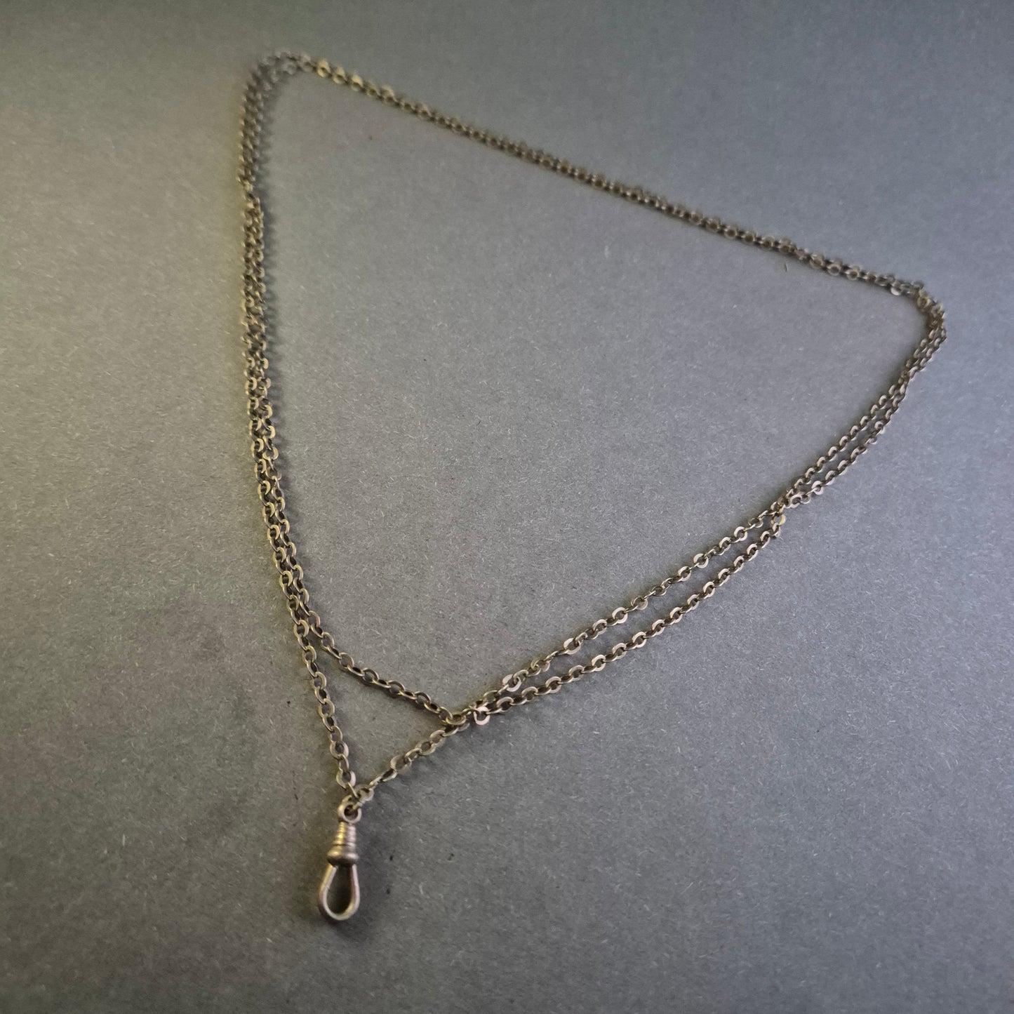 Antike Doppelankerkette – Silberfarbene Uhrenkette mit Karabinerhaken